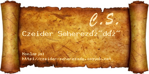 Czeider Seherezádé névjegykártya